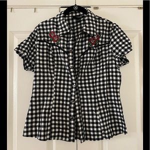 Sourpuss Western Tattoo Roses Top